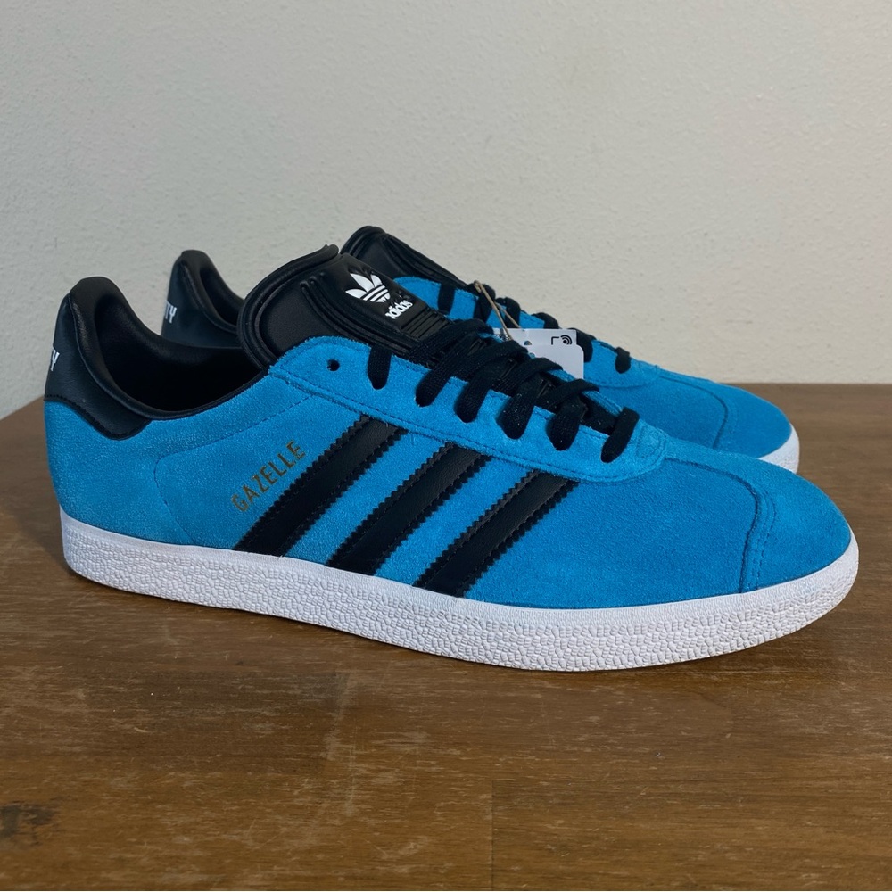 Adidas Gazelle Blue Suede Black - Size 8